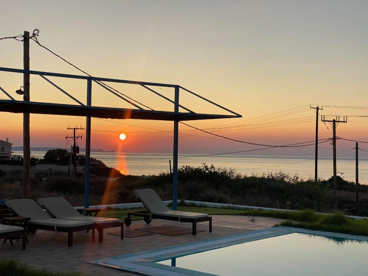Cristelia Seafront & Pool Villa Lahaniá Kültér fotó